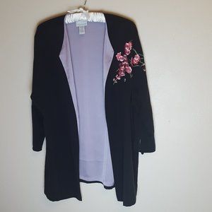 Long Embroidered Black "Shell"